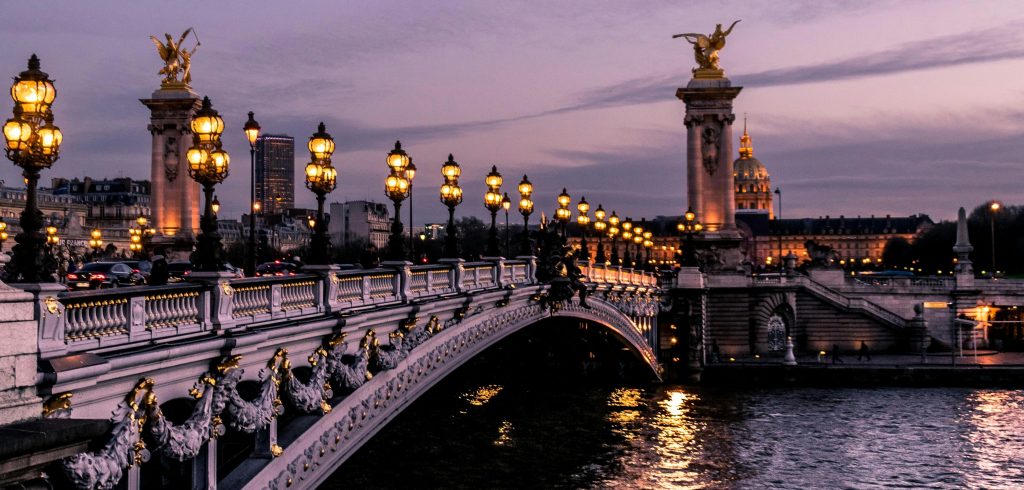 An ornate bridge over the Seine in Paris